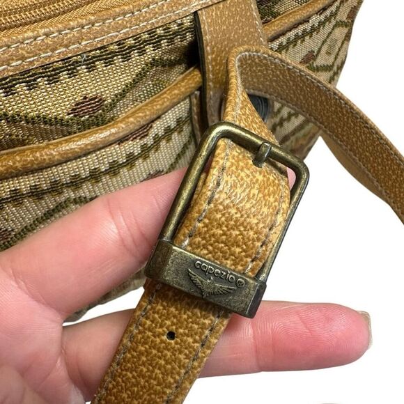 Vintage 90s Tan Aztec Southwestern Tribal Tapestry Purse Crossbody Bag - Picture 14 of 16